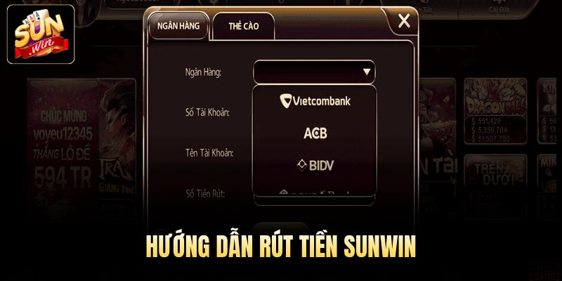 Hướng dẫn rút tiền Sunwin